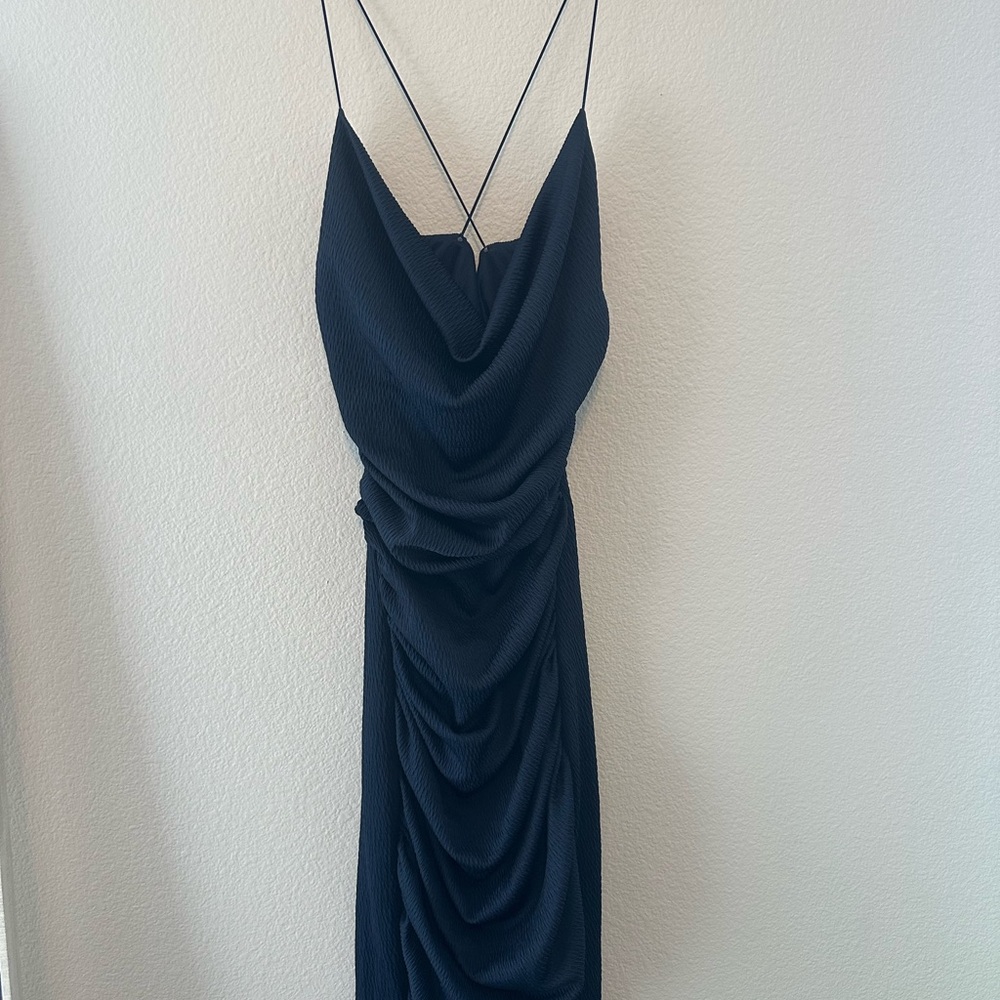 Navy blue PrettyLittleThing dress